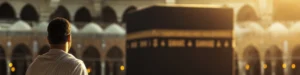 man looking at kaaba